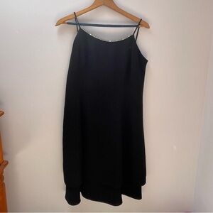 Two Tiered Black Crystal Neckline Dress Size 9/10 - Vintage